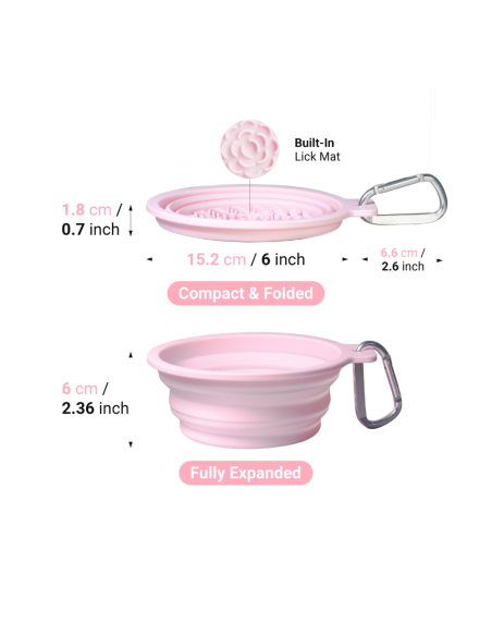 Collapsible Silicone Travel Bowl (with lickpad)