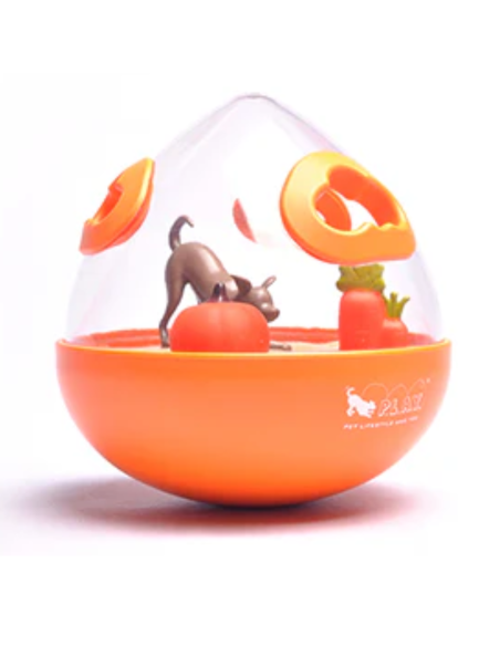 PLAY Wobble Ball Enrichment Treat Toy - Orange