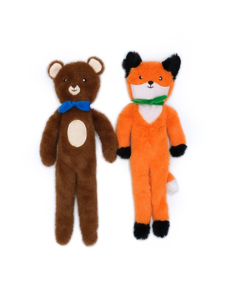 Fluffy Peltz - Bear and Fox - Dog Toy