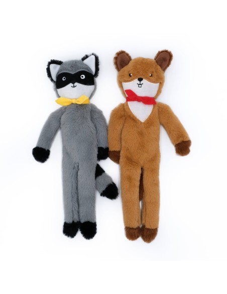 Fluffy Peltz - Raccoon and Chipmunk - Dog Toy