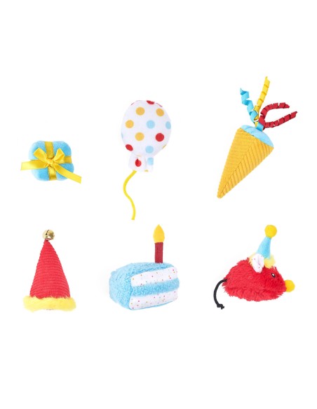ZippyClaws 6-Pack - Birthday Party - Cat Toy