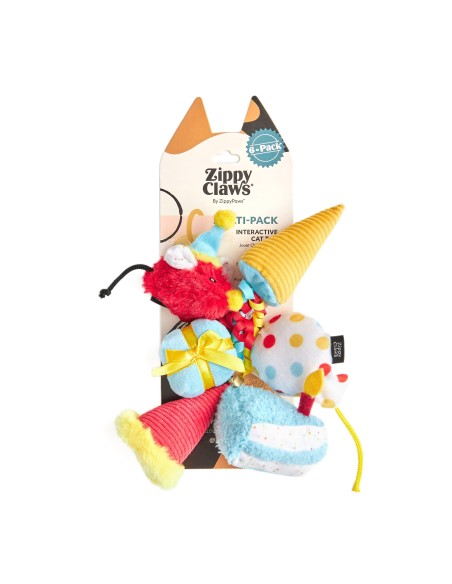 ZippyClaws 6-Pack - Birthday Party - Cat Toy