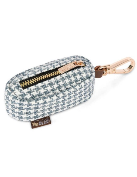 Poop Bag Dispenser - Houndstooth Blue/White