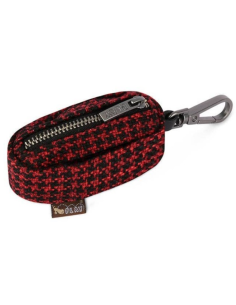 Poop Bag Dispenser - Houndstooth Red/Black