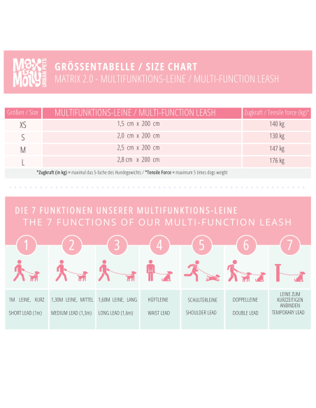 Multi-Function Leash - Matrix 2.0 Rose/L