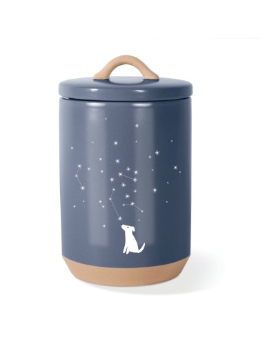 CELESTIAL DOG BEVELED TREAT JAR