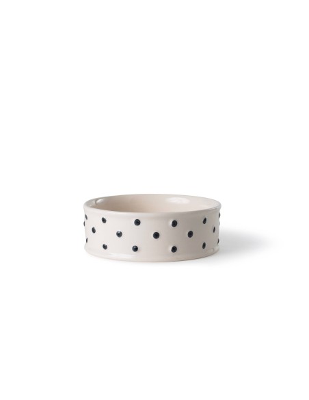 MEMENTO DOT SM STONEWARE PET BOWL