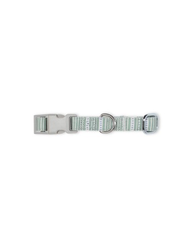 BLOCK STRIP DSTY SAGE SM DOG COLLAR