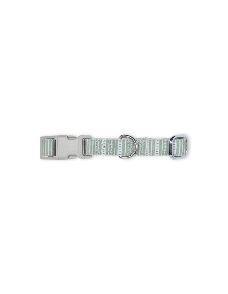 BLOCK STRIP DSTY SAGE SM DOG COLLAR