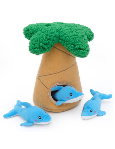 Zippy Burrow® - Dolphins in Palm Tree - Dog Toy