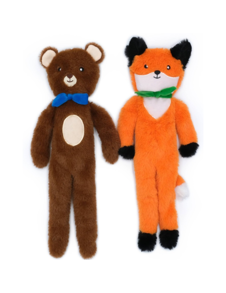 Fluffy Peltz - Bear and Fox - Dog Toy