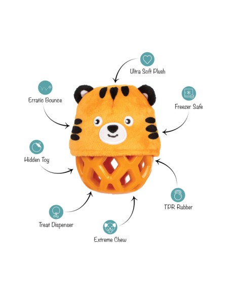 Go Get Em Tiger Tpr With Plush Dog Toy