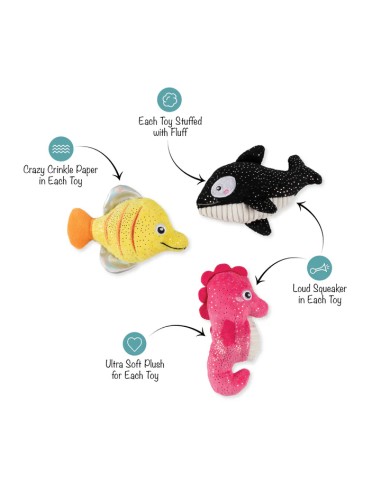 High Fin Buds 3Pcs Small Dog Toy
