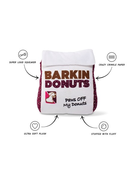 Barkin Donuts Donut Bag Plush Dogtoy