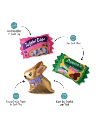 EGGSTRA SWEETS 3PCS SMALL DOG TOY