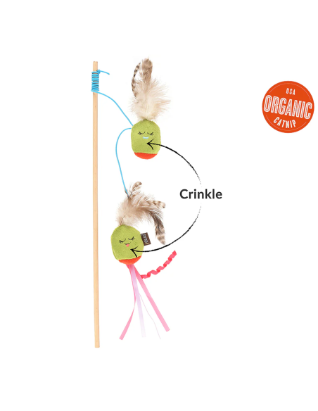 PLAY International Classic Feline Frenzy - Wand Toy - Olives