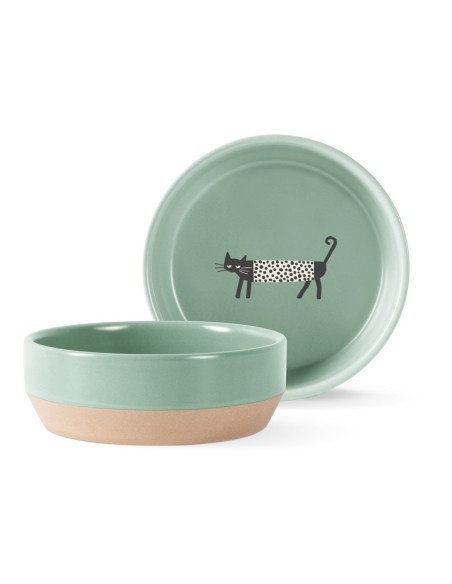Oliver The Cat Stoneware Pet Bowl - pack of 3