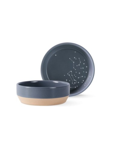 CELESTIAL MED STONEWARE BEVELED BWL