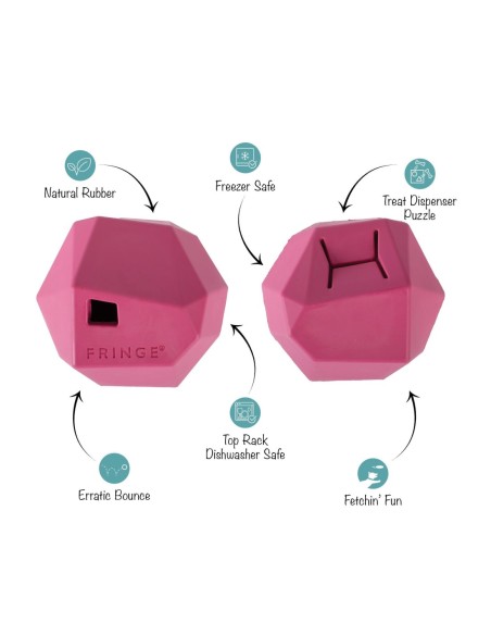 Having A Ball Hot Pink Rubber Dog Toy - pack of 4