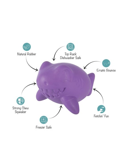 Catch Ya Later Purple Rubber Dog Toy - pack of 4