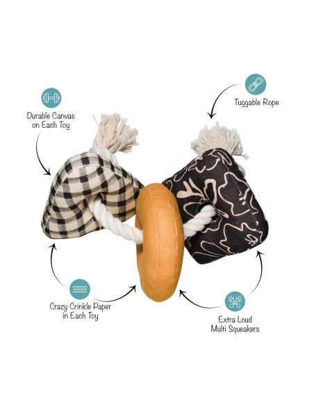 Roped In Canvas Dog Toy - pack of 4