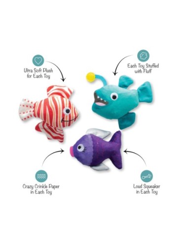 Any Fin Is Possible Mini Dog Toys - pack of 4