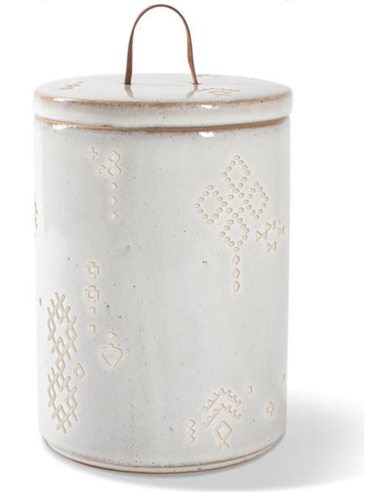 Fringe - Tribal Marks White Stoneware Treat Jar