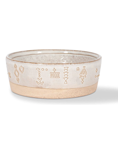Fringe - Tribal Marks White Stoneware Pet Bowl