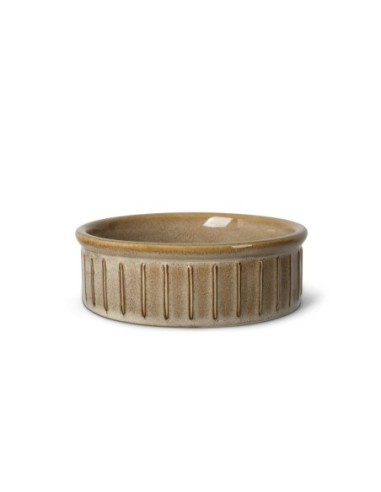 Vert Stripes Buff Small Dog Bowl