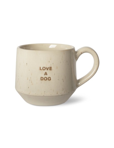 Love a Dog Neutral Speckle Stoneware Mug