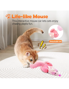 MigiPaws - Plush Mice Car - Rose 2