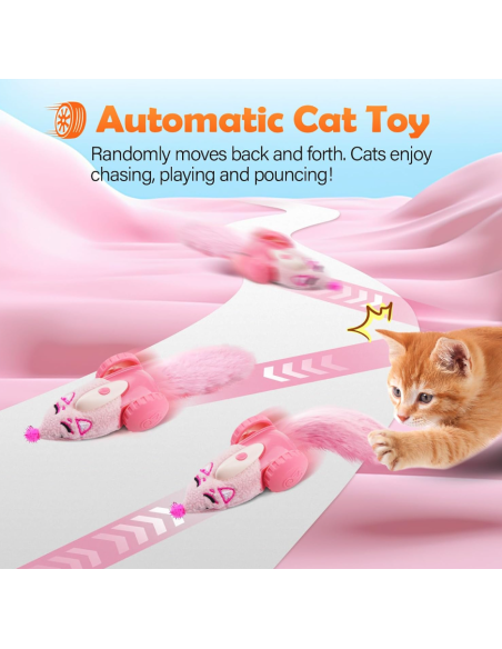 MigiPaws - Plush Mice Car - Rosa