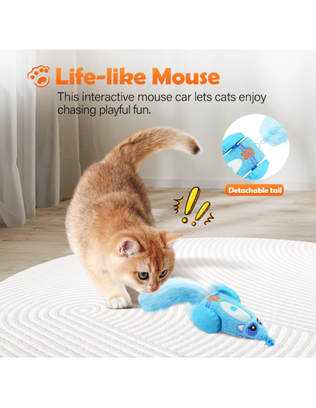 MigiPaws - Plush Mice Car - Blauw