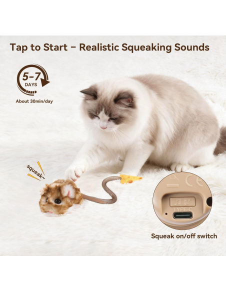 MigiPaws - Interactive MigiMouse - Marron Poilu