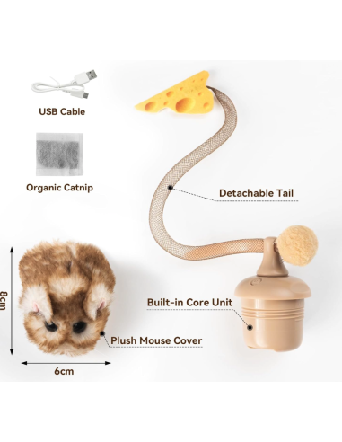 MigiPaws - Interactive MigiMouse - Marron Poilu