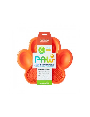 PAW 2-in-1 Slow Feeder & Lick Pad Orange