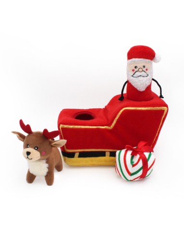 ZippyPaws Holiday Burrow Santa's Sleigh