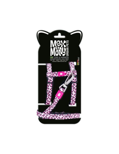 Cat Harness/Leash Set - Leopard Pink/1 Size