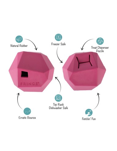 Having A Ball Hot Pink Rubber Dog Toy - pack of 4