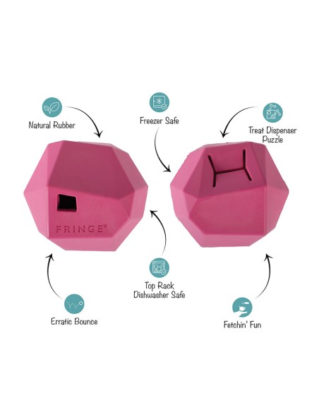 Having A Ball Hot Pink Rubber Dog Toy - pack of 4