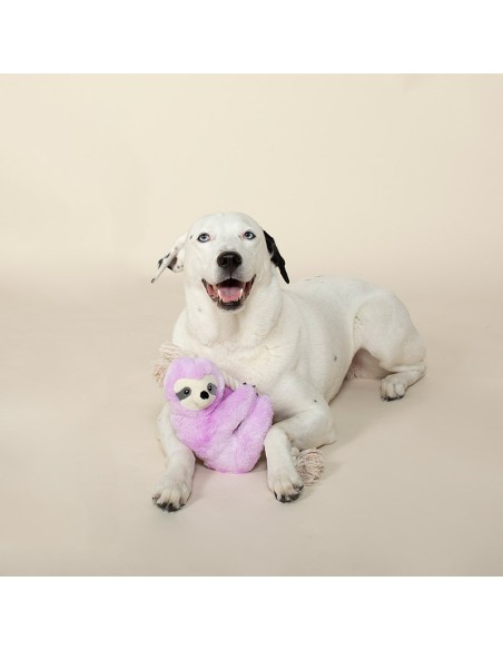 Purple sloth on a rope