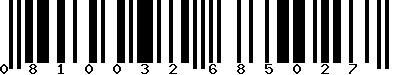 EAN-13 : 0810032685027 EAN-13 : 0810032685027