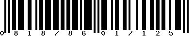 EAN-13 : 0818786017125 EAN-13 : 0818786017125