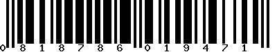EAN-13 : 0818786019471 EAN-13 : 0818786019471