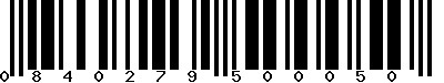 EAN-13 : 0840279500050 EAN-13 : 0840279500050