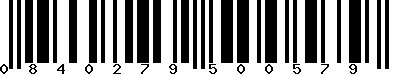 EAN-13 : 0840279500579 EAN-13 : 0840279500579