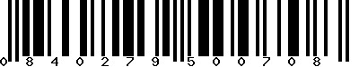 EAN-13 : 0840279500708 EAN-13 : 0840279500708