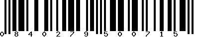 EAN-13 : 0840279500715 EAN-13 : 0840279500715