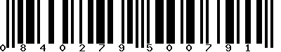 EAN-13 : 0840279500791 EAN-13 : 0840279500791