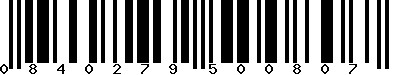 EAN-13 : 0840279500807 EAN-13 : 0840279500807